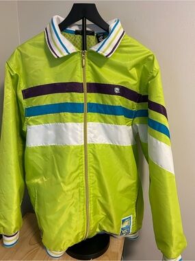 Rocawear Y2K Colorblock Track Jacket Neon Green Full Zip Graphic XL